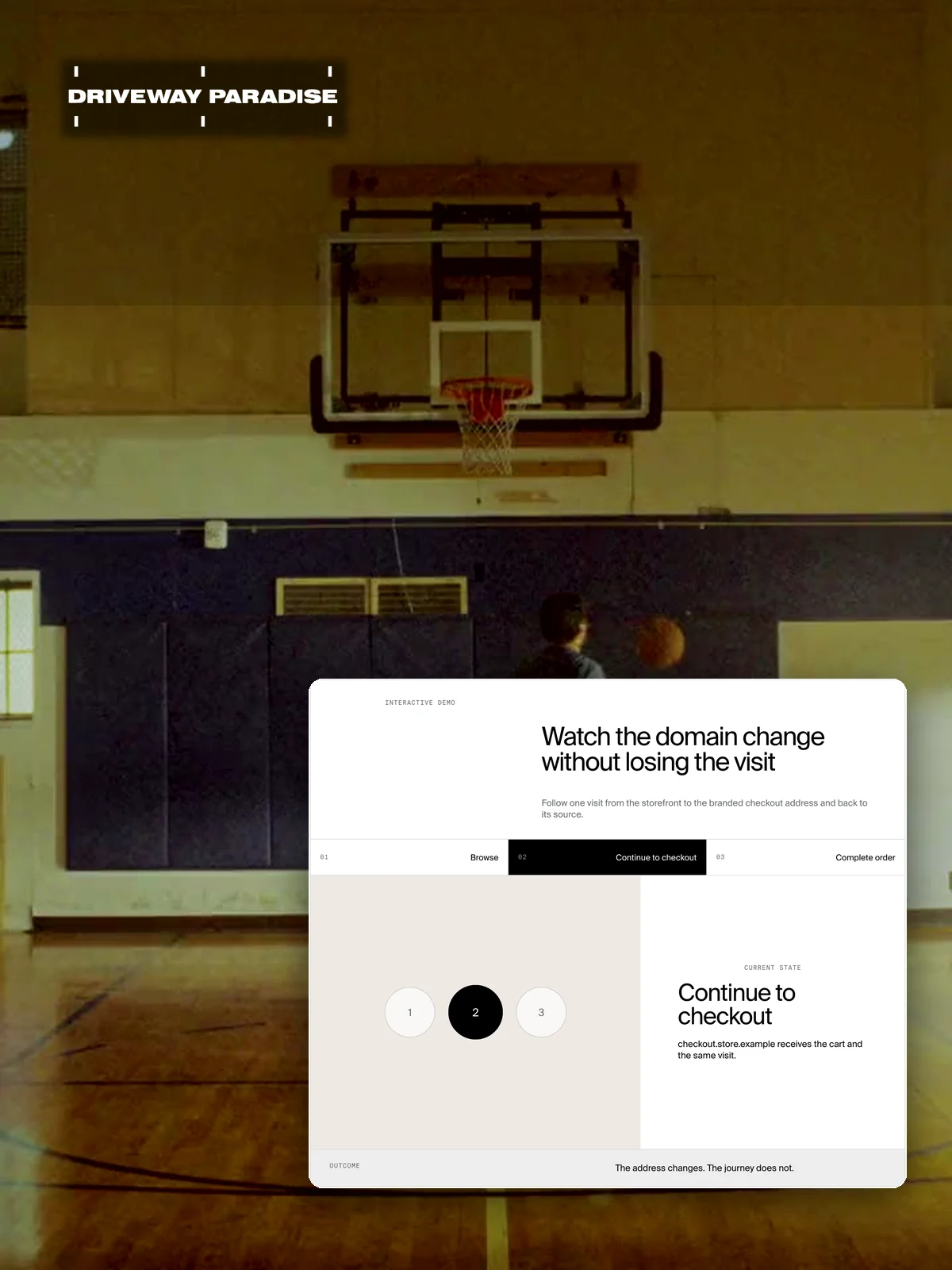 Checkout on its own subdomain feature system