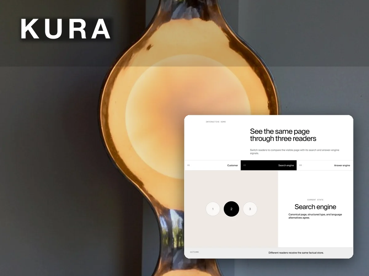 KURA product photography with a machine reader demo