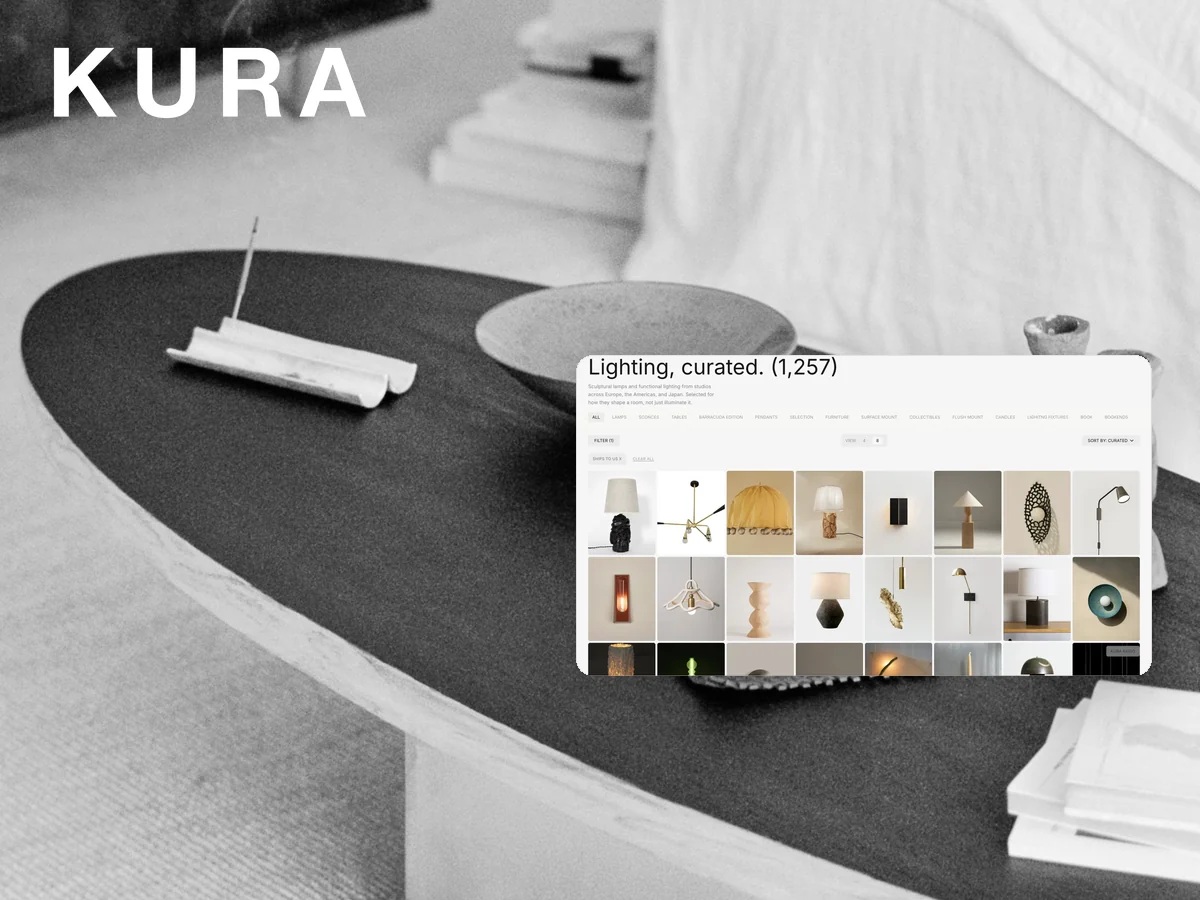 KURA product photography with its marketplace catalogue
