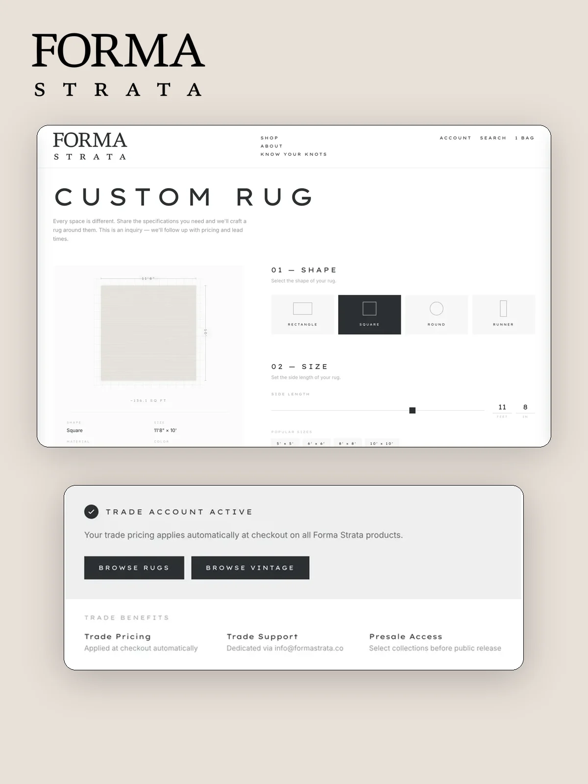 Staff back office and custom orders feature system
