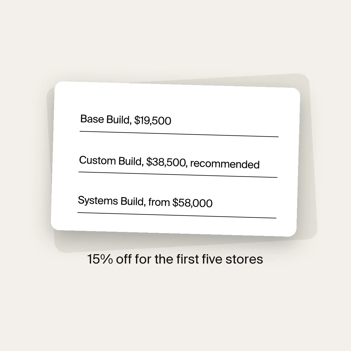 Build tier prices with the founding rate applied