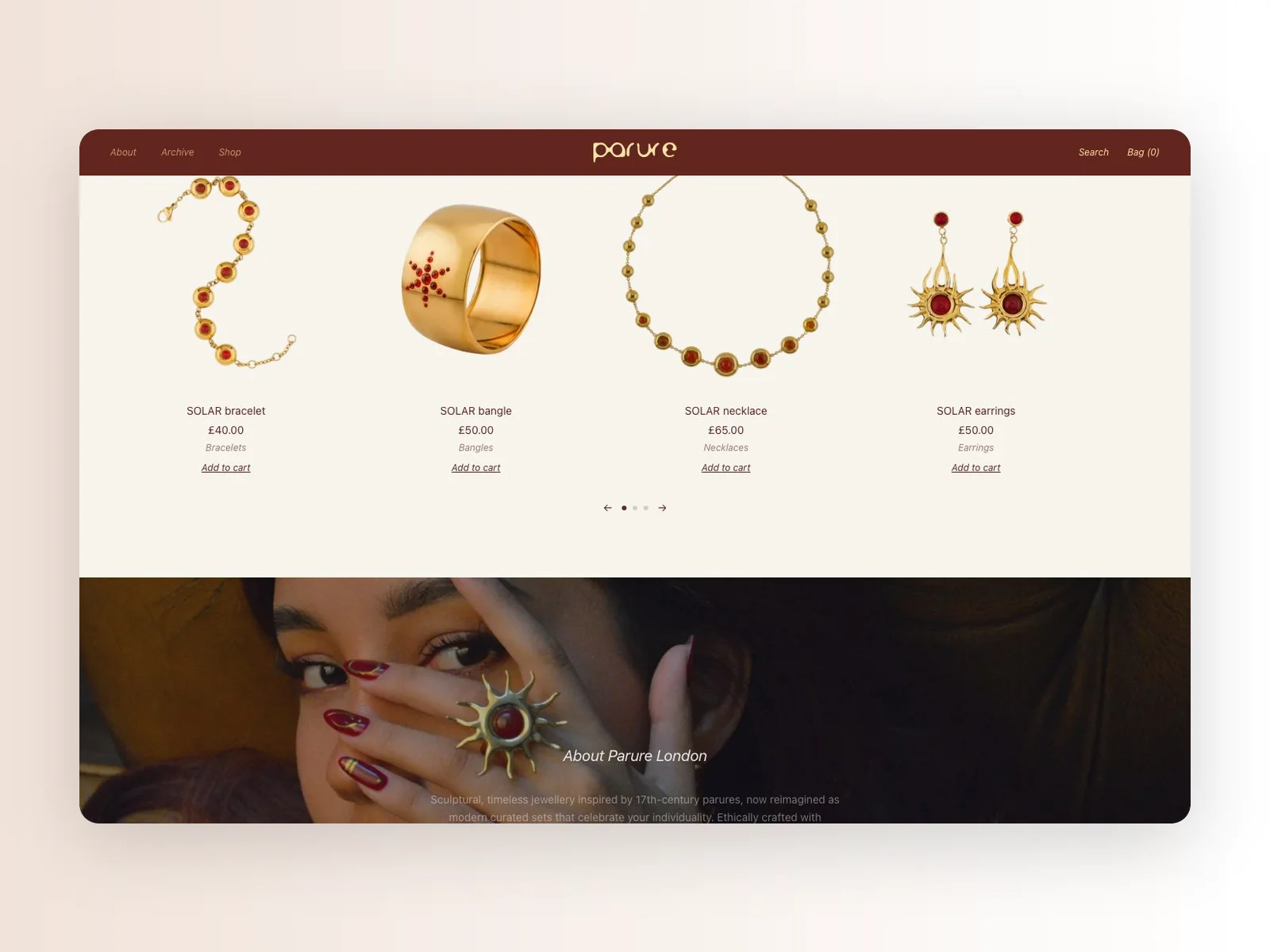 Parure London storefront