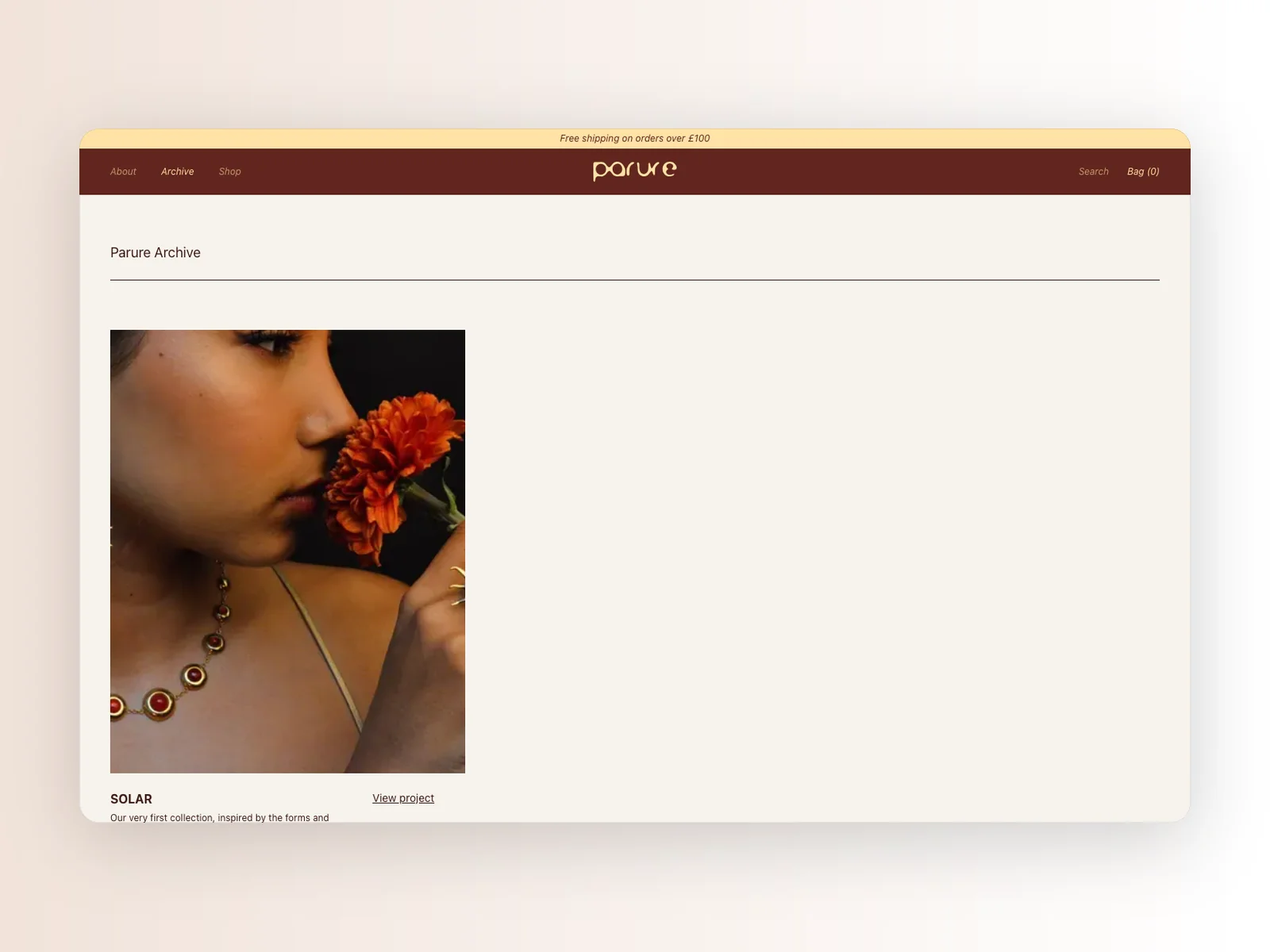 Parure London archive and collection