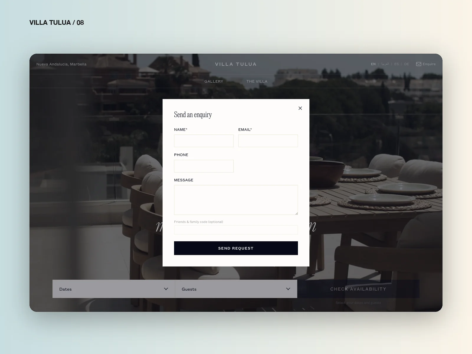 Villa Tulua booking enquiry