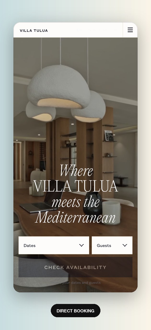 Villa Tulua on a phone